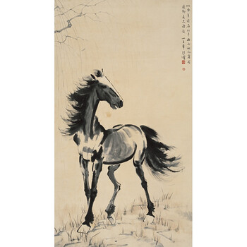 骊71x126 骏马字画复制国画宣纸打印喷绘装饰画定做