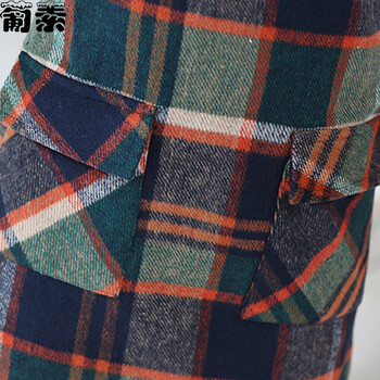 葡素  2015新款春秋装韩版外套显瘦修身格子大码打底毛呢连衣裙 9805 图片色 L