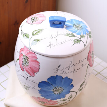 陶瓷米桶10kg 装米桶储米箱家用米桶5kg 创意陶瓷米缸20斤 20斤