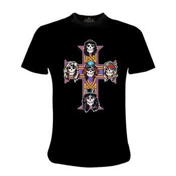 枪花短袖t恤 男式 男士印花短袖 摇滚短t 02-黑色 s【图片 价格 品牌