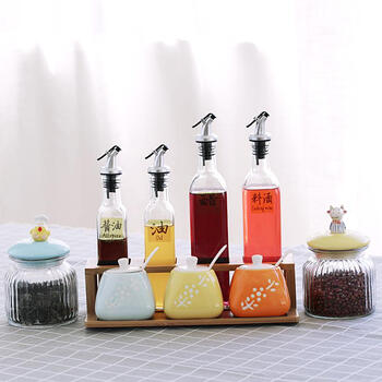 油盐酱醋瓶陶瓷油盐厨房用品瓶罐多层饭店不锈钢厨具架架放油壶油盐