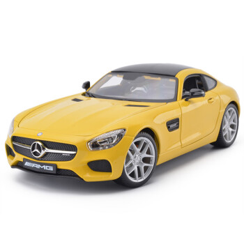 美驰图1:18奔驰SLS AMG跑车合金车模 静态模型 仿真汽车模型 玩具摆件礼品收藏 奔驰AMT GT激情黄