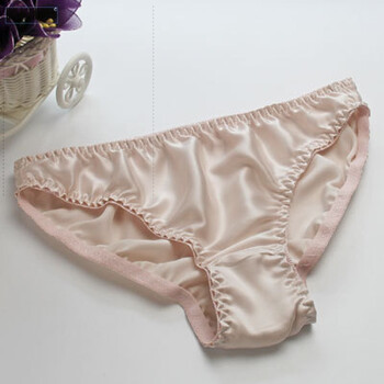 春秋新品真丝 女 桑蚕丝 三角 低腰 性感内衣 淡粉光面 l