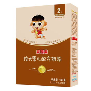 贝因美(beingmate) 冠军宝贝 宝宝成长配方奶粉 2段 405g 4盒