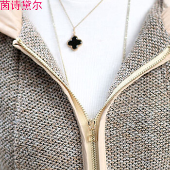 茵诗黛尔外套女装春秋2015秋装款短外套韩版休闲上衣潮 外套女秋冬修身针织开衫 卡其色 L