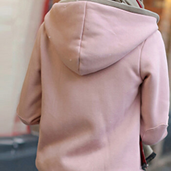 2015冬装韩版修身时尚连帽休闲卫衣套裤两件套套装运动服 粉色 M