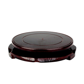 聚缘阁佛像底座木质椭圆底座葫芦底座木头底座实木圆形底座55寸旋转