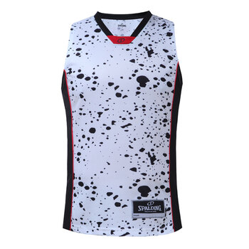 斯伯丁spalding篮球比赛服宽松透气球衣男士无袖运动背心20065白色