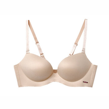 女士内衣文胸无钢圈小胸聚拢性感无痕少女胸罩 肤色 85c