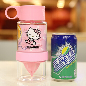 
                                        贝薇美卡通儿童柠檬杯 塑料柠檬杯儿童杯水杯塑料杯茶杯饮料杯吸管杯 HelloKitty                