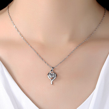 豪至尊银饰精选舞姿s925银项链女吊坠锁骨链首饰女士韩版颈链饰品情人