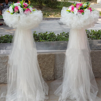 路引 升降引路花铁艺路引架花架花柱花篮雪纱路引婚庆道具 白色