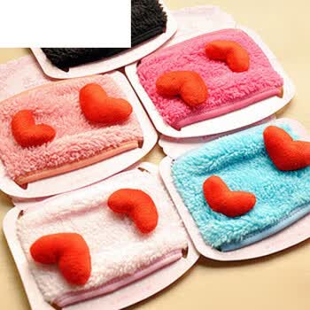 冬季新款 爱心毛绒纯棉口罩批发 防尘保暖 爱心口罩蓝色 款