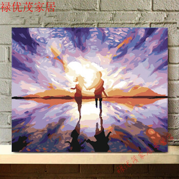 油彩自己填色手绘客厅卧室装饰画人物植物花卉卡通ysp 6142奔向幸福