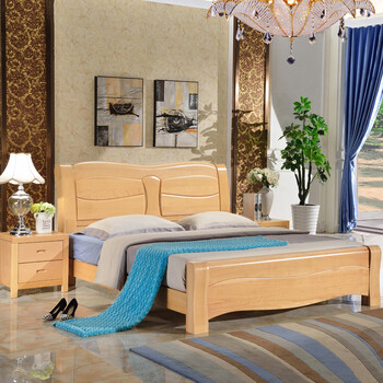 8米榉木床高箱储物双人床 单床 1800*2000 高箱