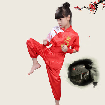 舒适柔软 儿童武术表演出服装短袖少儿中国功夫练功服男女童幼儿舞蹈