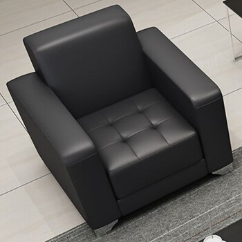 组合沙发 接待沙发 会客沙发 会议室沙发 沙发茶几组合 单人位(黑色)