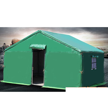 户外加厚防雨野营工程帐篷救灾帐篷工地民用帐篷 圆管地梁刀刮布3x4