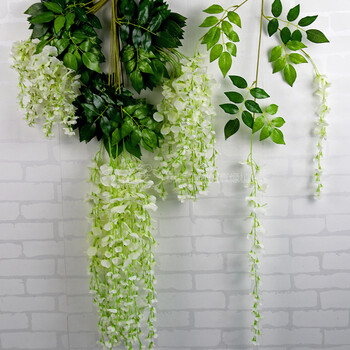 仿真紫藤花豆花串紫罗兰婚庆假花藤条塑料绢花装饰藤蔓室内吊顶花