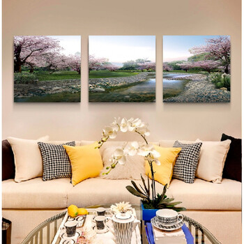 客厅装饰画现代简约沙发背景墙挂画卧室画无框三联画温馨大气壁画