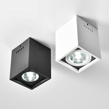 明装筒灯led射灯吸顶客厅卧室过道服装店天花灯方形斗胆灯 白色-3w正