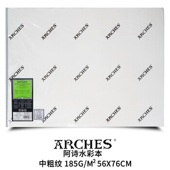 康颂阿诗水彩纸300g canson手工棉质水彩画纸中粗纹细纹 1包 中粗纹