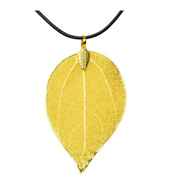 尼美(ubeauty)欧币饰品黄铜镀金首饰黄金叶子吊坠项坠 金树叶吊坠_ 6