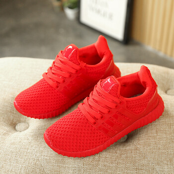 儿童运动鞋男童鞋春夏季透气网面网鞋男孩鞋子跑步鞋潮小红鞋 红色 26