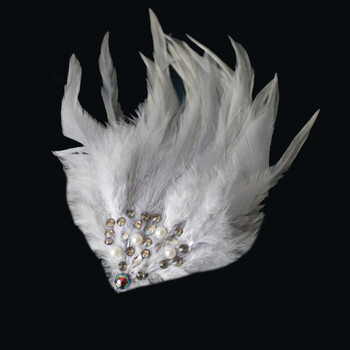 孔雀民族风傣族舞水钻头饰雀之灵儿童表演羽毛头花 my灰色jmmy灰色jm