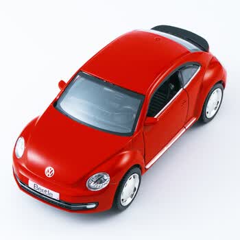 1:36大众甲壳虫赛车跑车合金小汽车回力车惯性男孩玩具 红色
