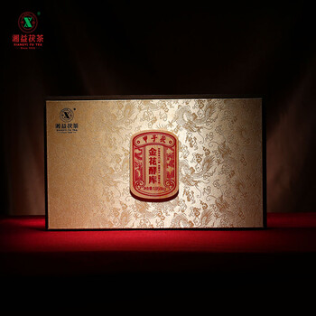 湘益茯茶 金花酵库甲子茯 湖南安化黑茶茯砖茶 金花茯砖1.958kg 一盒