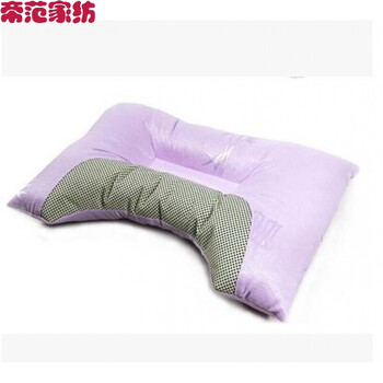 颈椎枕头竹炭托玛琳护颈枕芯睡眠u型牵引脊椎 紫罗兰色