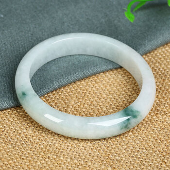 永恒之环a货翡翠手镯飘花镯 正品缅甸天然玉石玉镯子女款送证书58sn