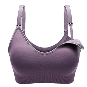 孕妇哺乳内衣喂奶文胸怀孕期浦乳无钢圈舒适 699藕荷色 l