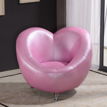 创意个性休闲懒人沙发 爱心布艺小沙发椅单人卧室沙发 粉色 皮