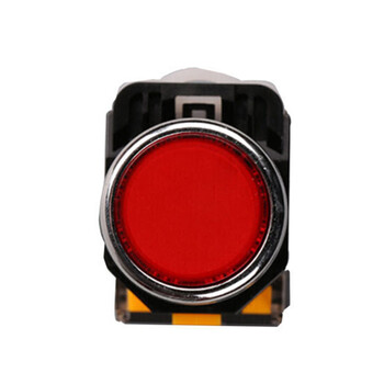 鑫龙竹友la38-11d带灯按钮开关直径22mm平头自复位 红色10个