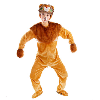 狮子表演服儿童动物演出服幼儿园狮子王舞台造型装服装 毛领狮子长款