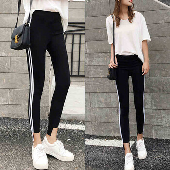 英伦班纳(enlen&benna)学生运动裤女长裤小脚铅笔裤薄款修身夏季修身