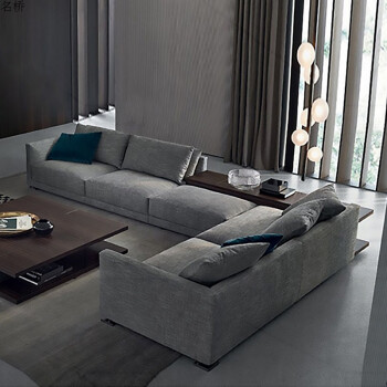 经济型组合沙发可拆自由组合客厅沙发组合多人沙发 浅灰色(进口海绵)