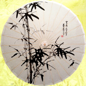 古代油纸伞董寿平国画竹子复古装饰伞旗袍模特走秀伞防雨古代竹伞