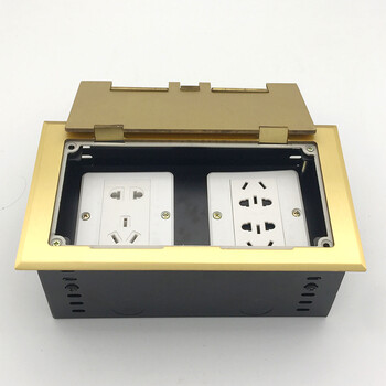 舞台用开启式铜地插180度放平式升降是地面插座2位86面板地插座 五孔