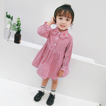 春秋韩版童装儿童公主裙女宝宝连衣裙婴儿小童1-3岁0女童洋气裙子 红