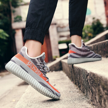 侃爷同款yeezy350v2情侣椰子鞋男鞋女鞋大码透气飞织网面厚底增高套脚