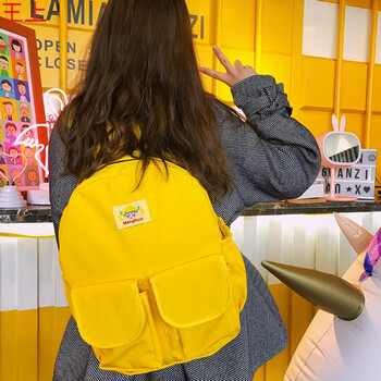王上拉面丸子书包日系卡通少女纯色原宿可爱双肩包休闲学生小清新背包