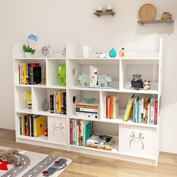 书架落地书柜卡通幼儿园宝宝绘本架小学生简易书架置物架创意 天使