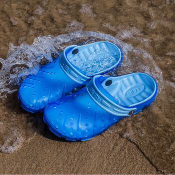 童鞋中大童女童凉鞋夏季儿童洞洞鞋防滑沙滩鞋花园鞋子拖鞋 065天蓝色
