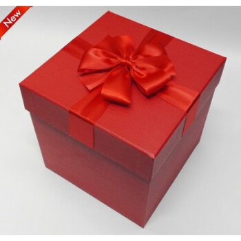 520情人节超大号正方形红色礼品盒抱枕公仔礼物篮球杯子 大红色盒 35*
