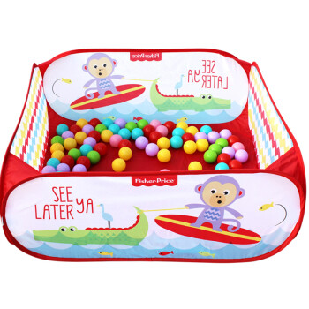 费雪Fisher-Price 宝宝球池套装(婴幼海洋球游戏围栏 内含100个玩具球)红色F0317-1新年礼物 儿童