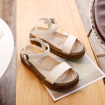 松糕厚底凉鞋女夏2018新款韩版学生时尚简约罗马一字扣百搭女鞋潮