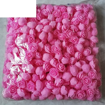 仿真pe泡沫玫瑰花朵手工装饰花花环用花假花小花头整包约500个 桃粉